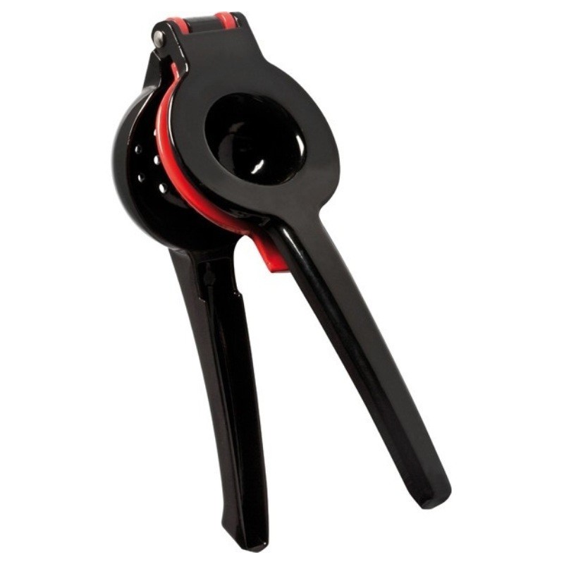 Manual Citrus Juicer BLACK & Red - DOUBLE Squeezer, Metal