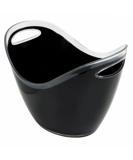 LARGE 8L Champagne / Wine Cooler - BLACK Plastic for 1-2 Bottles