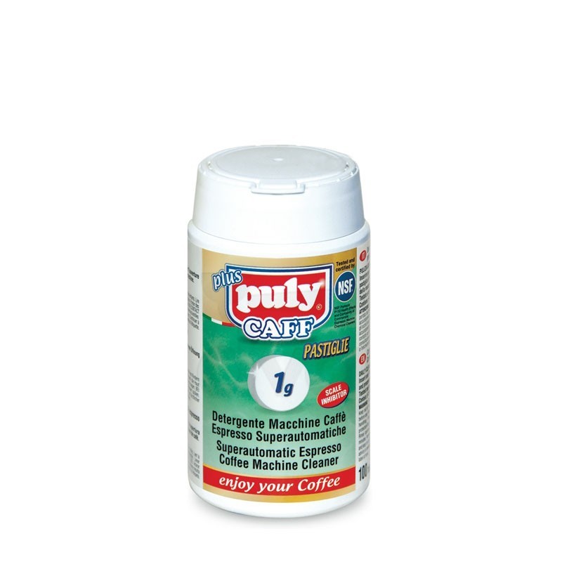 Pastillas de Limpieza PULY CAFF Plus 100 × 1 g para Cafeteras Espresso Automáticas