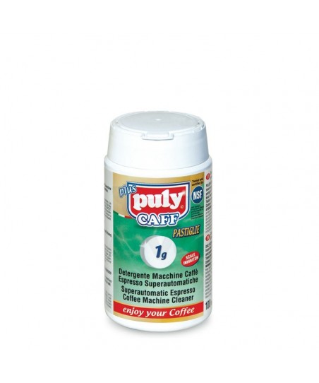 Pastillas de Limpieza PULY CAFF Plus 100 × 1 g para Cafeteras Espresso Automáticas