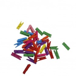 Mini Wooden Pegs MULTICOLOR, 50pcs - Cocktail Garnish