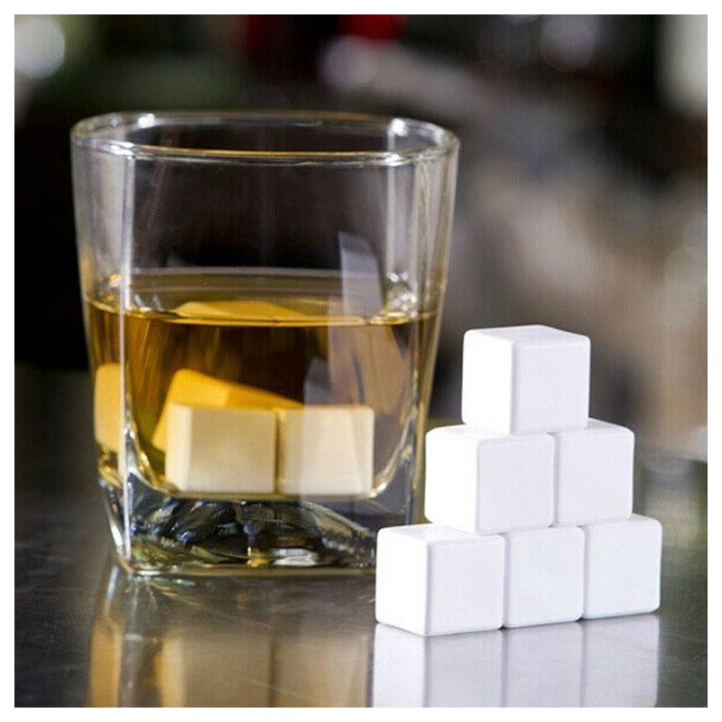 CERAMIC Cubes (Set of 6!) for Cooling Drinks [GUIDES] Whiskey Rocks
