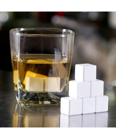CERAMIC Cubes (Set of 6!) for Cooling Drinks [GUIDES] Whiskey Rocks