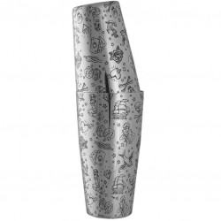 Coctelera BOSTON TATTOO TIN-on-TIN [UrbanBAR] con Base Lastrada