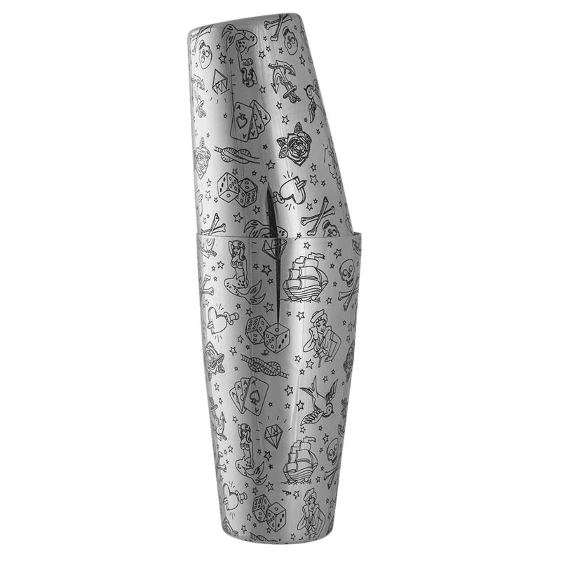 Set of TATTOO TIN +TIN Boston Shaker [UrbanBAR] Weighted