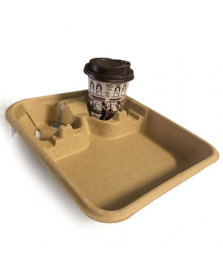 Disposable Fast Food Tray – Burger & Drink Holder