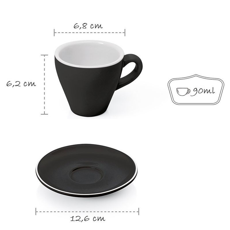 ESPRESSO Set (Cup&Saucer) [BARISTA LINE] BLACK Porcelain