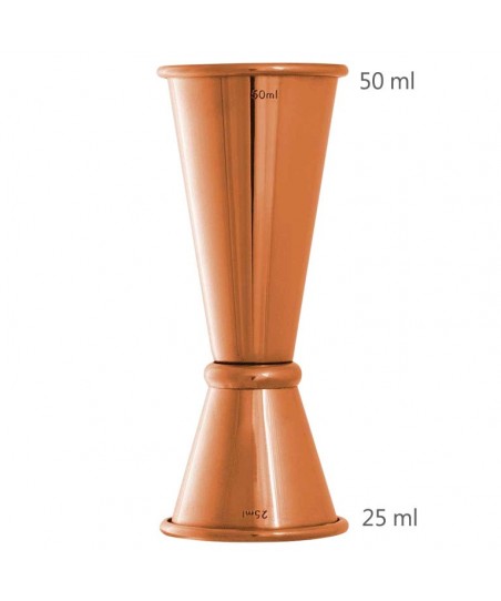 Jigger GINZA 25 /50 ml color COBRE [UrbanBAR] Medidor de Cócteles de Estilo Japonés