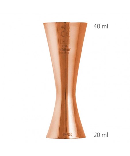 Jigger AERO 20/40ml Chapado en COBRE con Marcado CE [UrbanBAR] Medidor Profesional para Bar