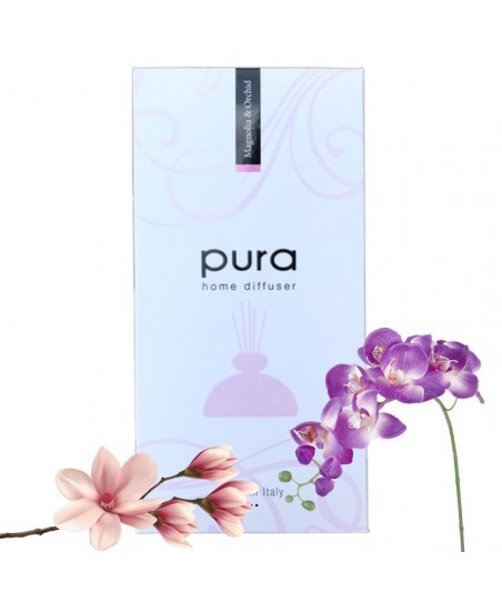 Room Fragrance - PURA PLATINUM, 250ml - Aroma Diffuser with Chopsticks (in Gift Box) MAGNOLIA & ORCHID