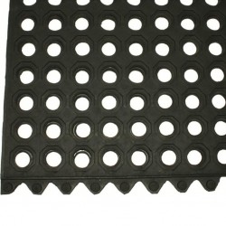 Floor Mat - Black Rubber, Interconnectable, 91 .5 * 91 .5cm