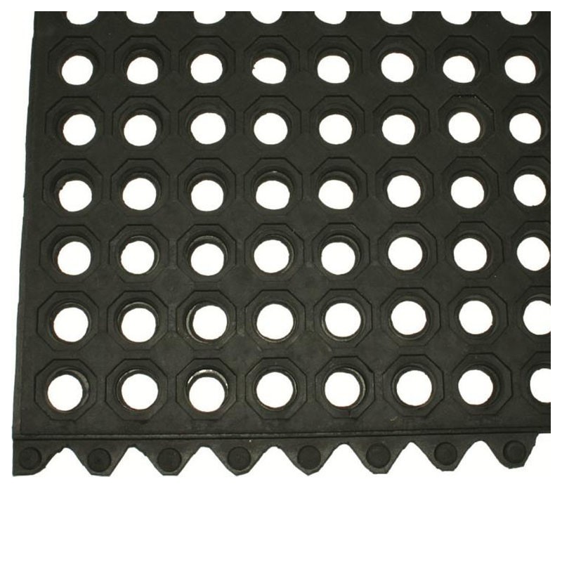 Floor Mat - Black Rubber, Interconnectable