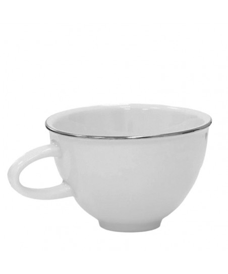 COFFEE Cup - White Porcelain, with PLATINUM Edge, 150ml