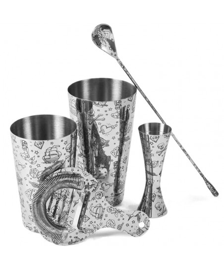 TATTOO 5-Piece Professional Cocktail Set [UrbanBAR] – Premium Gift Box