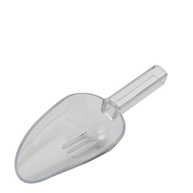 Pala para Hielo con AGUJEROS DE DRENAJE [MEZCLAR] 7oz, Plástico TRANSPARENTE