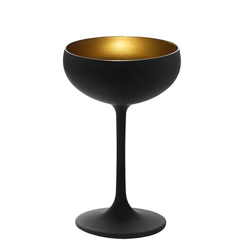 ELEMENTS Black & Gold (Crystal) Champagne /Cocktail Coupe glass [STÖLZLE] 230ml