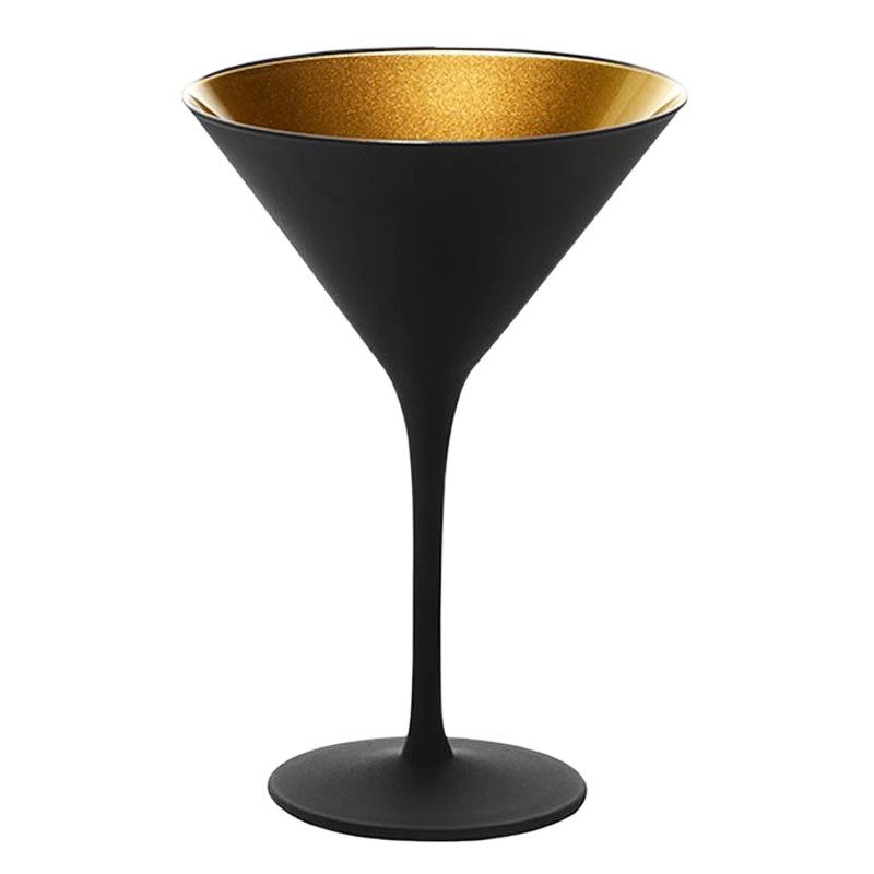 Copa ELEMENTS Negro & Dorado (Cristal) Cóctel Martini (Y) [STÖLZLE] 240ml