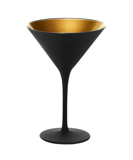 Copa ELEMENTS Negro & Dorado (Cristal) Cóctel Martini (Y) [STÖLZLE] 240ml