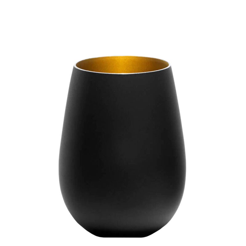 Vaso ELEMENTS Negro & Dorado (Cristal) Tumbler [STÖLZLE] 465ml