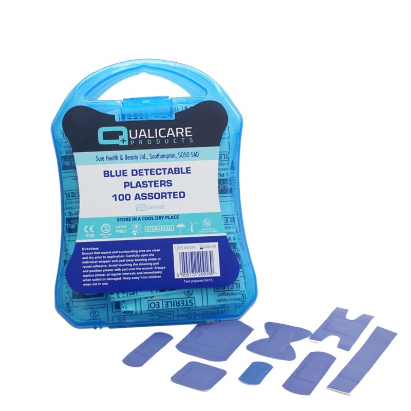BLUE Plasters - Assorted Sizes, 100pcs 3704