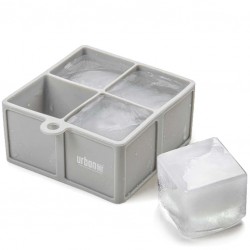Silicone ICE CUBE Tray for 4 LARGE CUBES 4.3cm [UrbanBAR]