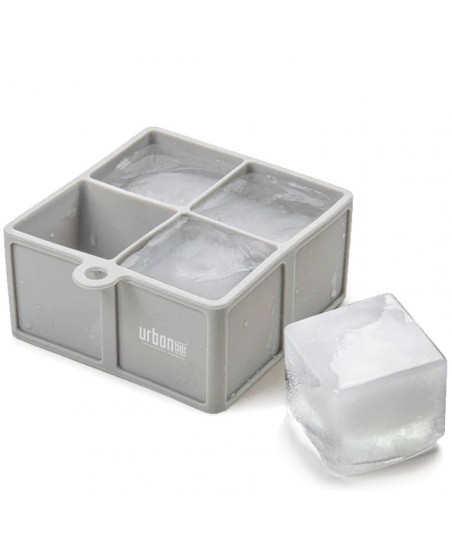 Silicone ICE CUBE Tray for 4 LARGE CUBES 4.3cm [UrbanBAR]