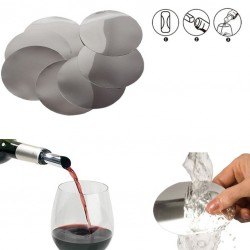 DROP STOP for Wine (Set of 6 pcs.) – Anti-Drip Aluminum Pouring Disc