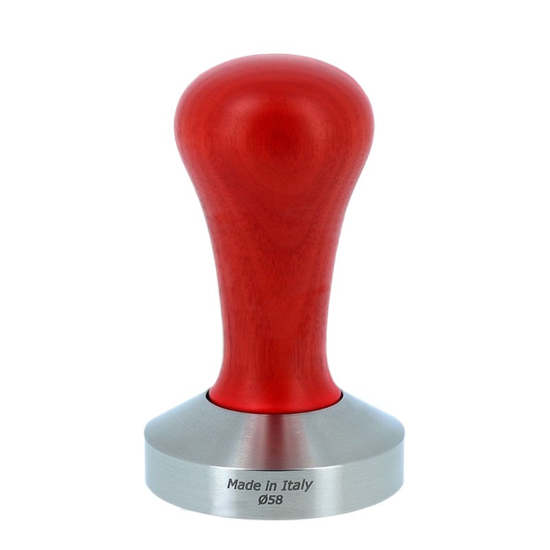 Coffee Tamper 58 Ø [MOTTA] with RED Wood Handle