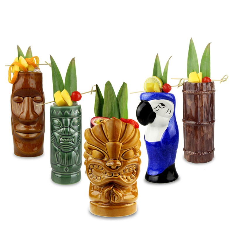 TIKI mug - LUAU Party Pack (Ceramic) 5pcs/ Set