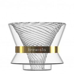 V60 Coffee Double Wall Glass Dripper TORNADO DUO [BREWISTA] with Stand