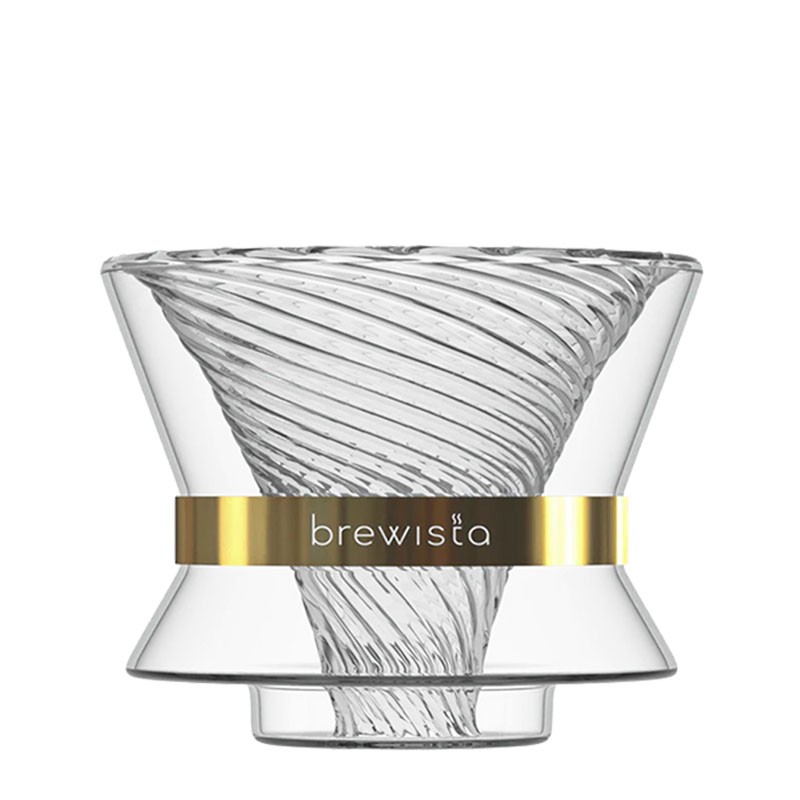 V60 Coffee Double Wall Glass Dripper TORNADO DUO [BREWISTA] with Stand