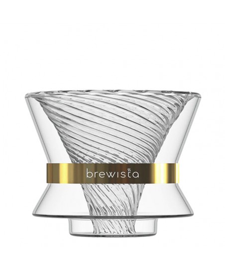 V60 Coffee Double Wall Glass Dripper TORNADO DUO [BREWISTA] with Stand