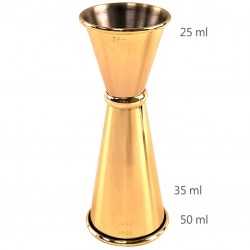 Jigger GINZA 25 /50 ml GOLD [MEZCLAR] Japanese Style Cocktail Measure