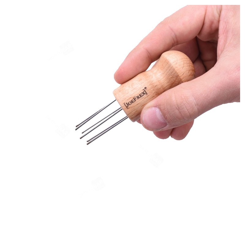 Dispensador de Café con 6 Agujas [JoeFREX] WDT con Mango de Madera - NEEDLE