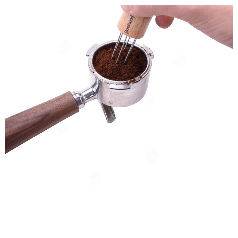 WDT Tool con 6 Agujas [JoeFrex] Distribuidor de Café con Mango de Madera