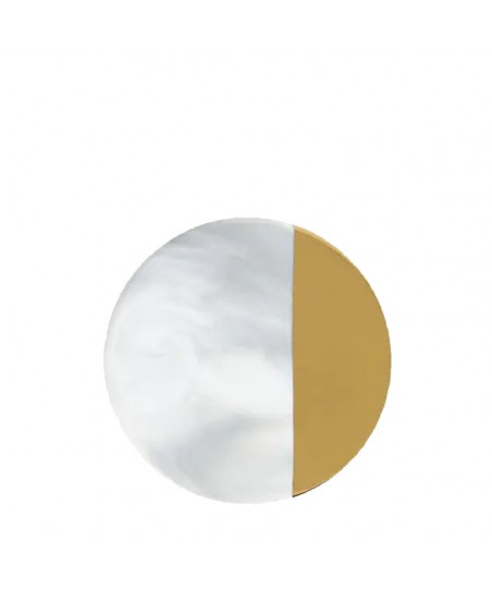 GOLD plated Round MARBLE Coaster - ROYAL DOUBLE