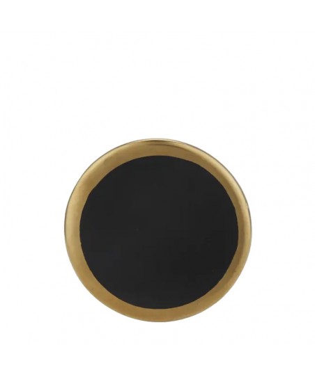 Portavasos NEGRO Redondo con ANILLO DORADO - ROYAL DOUBLE Coaster
