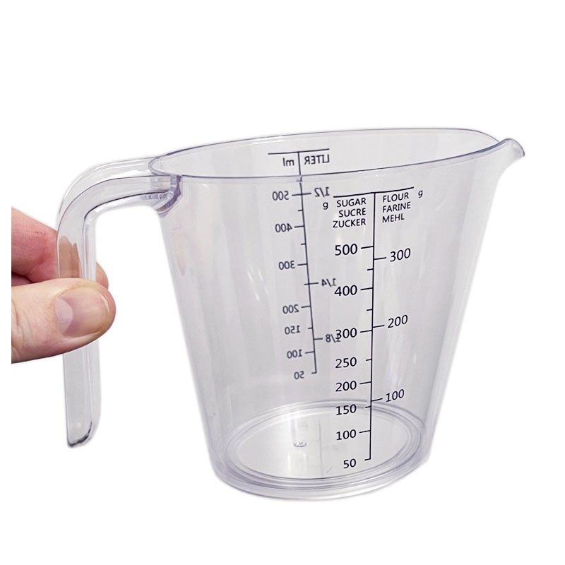 Jarra MEDIDORA GRADUADA 500ml (Plástico) - Medidor de Volumen