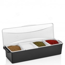 Spice Dispenser / Fruit Organizer - 4 Compartments with Lid