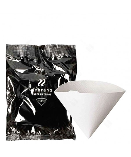 Filtro de Papel ZEBRANG V60, Tamaño 01 [HARIO] ZB-VCF-01-50W, 50 hojas