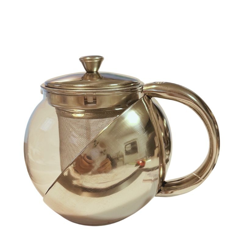 STAINLESS STEEL and GLASS Teapot with INFUSER, 500ml