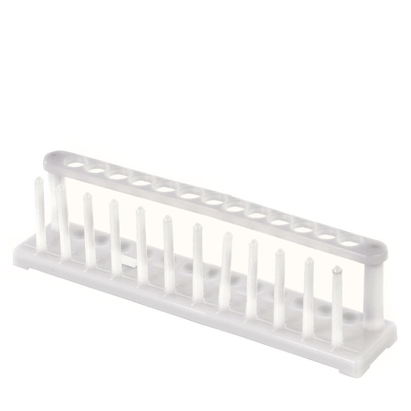 Soporte de PLÁSTICO para 12pzas Tubos de Ensayo de Cristal
