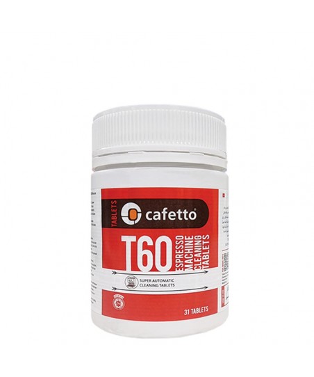 Detergente TABLETAS [CAFETTO] T60 31 *6g, para Limpieza Cafeteras Espresso AUTOMÁTICA