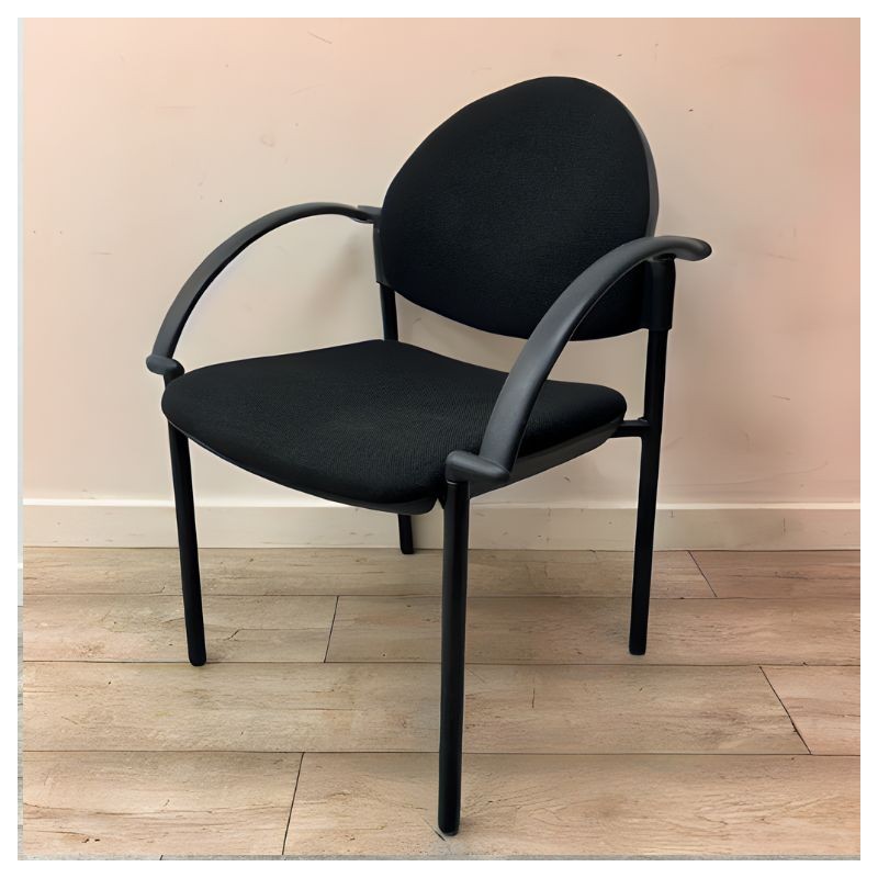Office / Conference Chair [VERCO] with Black Fabric and Metal Frame