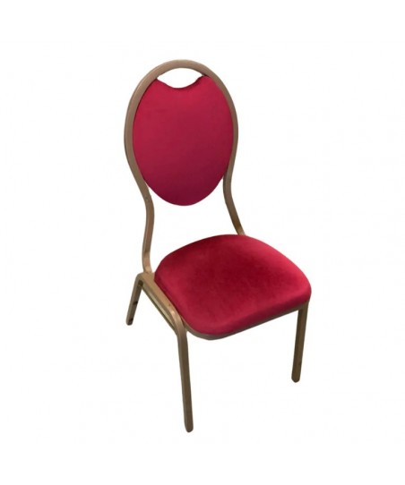 Silla de Restaurante APILABLE - Tela Roja con Estructura de Metal