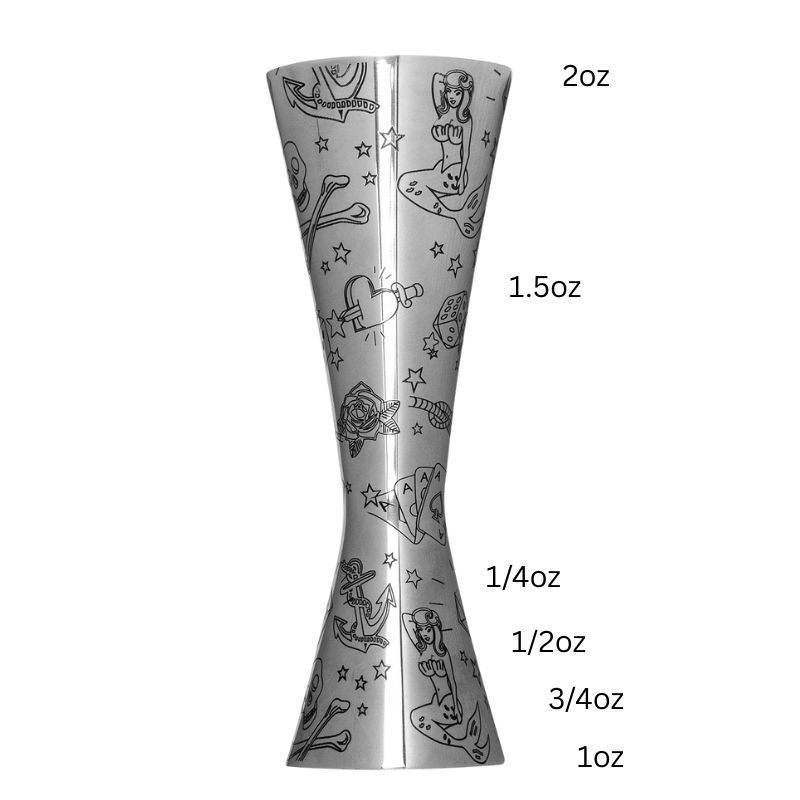 AERO Jigger 1oz/2oz TATTOO [UrbanBAR] Professional Cocktail Measure