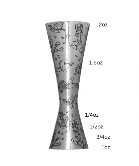 Jigger AERO 1 /2 oz TATTOO [UrbanBAR] Medidor Profesional para Cócteles