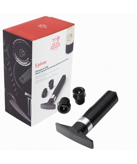 Bomba de VACÍO EPIVAC [PEUGEOT] para Botellas de Vino, con 2 Corchos