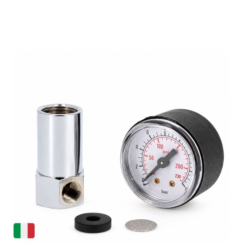 Kit Universal con Manómetro 0–16 Bar para Verificar la Presión del Grupo Espresso