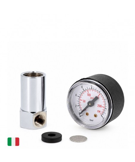 Kit Universal con Manómetro 0–16 Bar para Verificar la Presión del Grupo Espresso